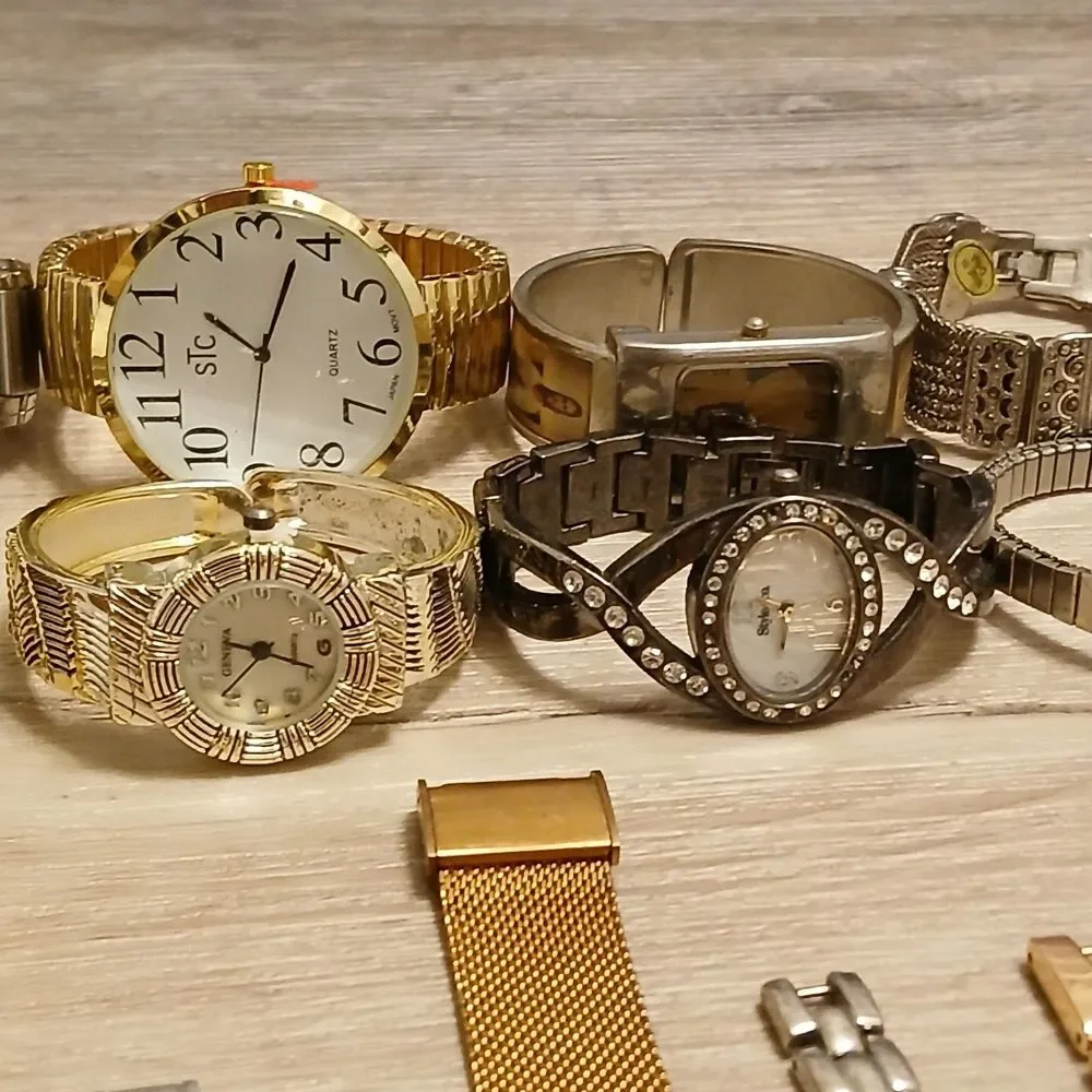 Lot 35+ Watches Parts/Repair ALL Metal Relic Casio Timex Guess Armitron Citizen